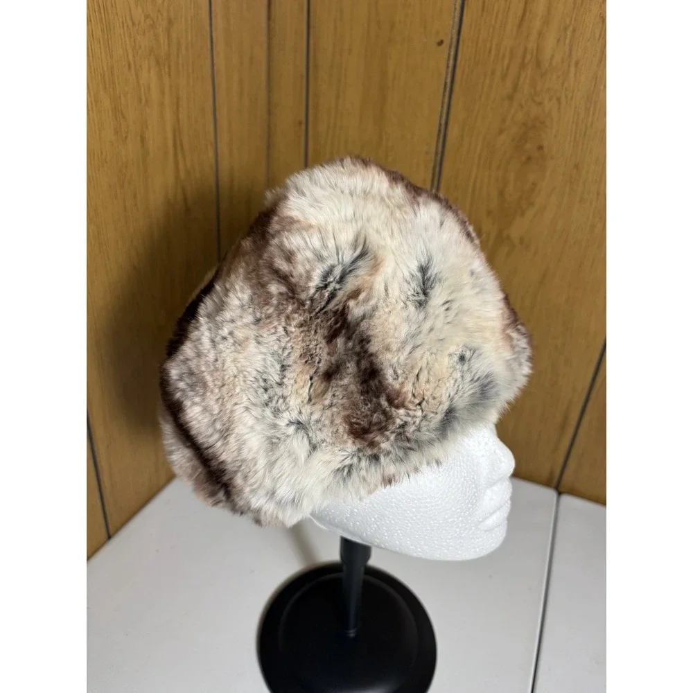 Vintage 60s Lord & Taylor Genuine Rabbit Fur Hat Union Made In USA Cinnamon Roll